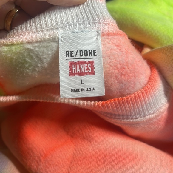 NWOT RE/DONE Hanes Classic Raglan Crewneck size large - Picture 8 of 10